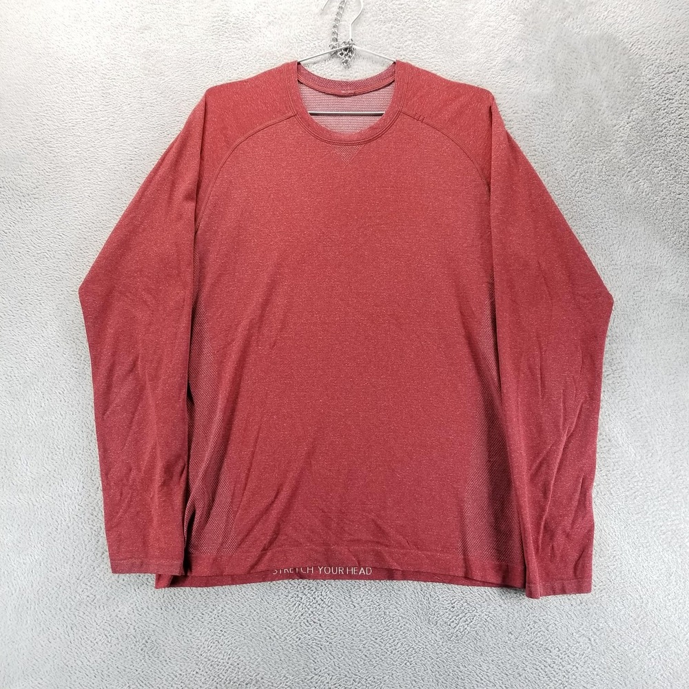 Lululemon Shirt Mens M Red Metal Vent Tech Long Sleeve Running Gym Training